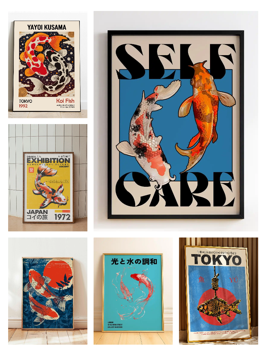 Japanese Lifestyle Gifts - Japanese Red Koi Fish Canvas Prints