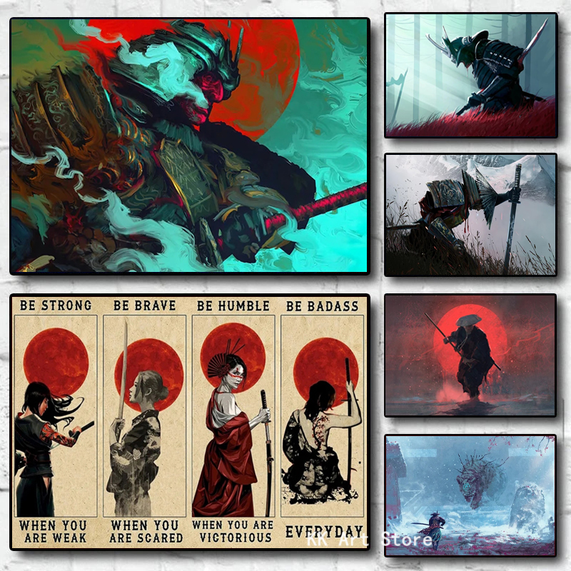 Japanese Samurai Canvas Painti – Japanese Lifestyle Gifts recenzja i cena
